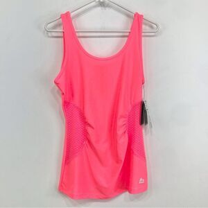 RBX Neon Coral Athletic Performance Wear Sporty Breathable Side Tank Top NEW